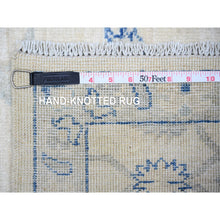 Load image into Gallery viewer, 2&#39;9&quot;x11&#39;9&quot; White Wash Peshawar with Large Medallions Natural Dyes, Pure Wool Hand Knotted, Runner Oriental Rug FWR443670