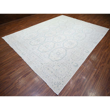 Load image into Gallery viewer, 9&#39;x11&#39;8&quot; Ash Gray, Stone Washed Peshawar With Repetitive Geometric Medallions, Soft Wool Hand Knotted, Oriental Rug FWR443688