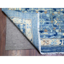 Load image into Gallery viewer, 11&#39;9&quot;x14&#39;4&quot; Steel Blue, Natural Dyes Finer Peshawar With Mamluk Design, Soft Wool Hand Knotted, Oversized Oriental Rug FWR443724