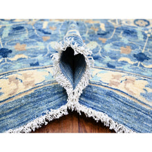 Load image into Gallery viewer, 11&#39;9&quot;x14&#39;4&quot; Steel Blue, Natural Dyes Finer Peshawar With Mamluk Design, Soft Wool Hand Knotted, Oversized Oriental Rug FWR443724