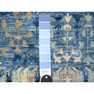 11'9"x14'4" Steel Blue, Natural Dyes Finer Peshawar With Mamluk Design, Soft Wool Hand Knotted, Oversized Oriental Rug FWR443724