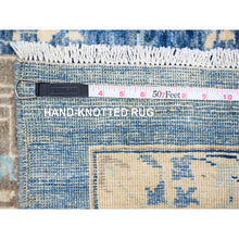Load image into Gallery viewer, 11&#39;9&quot;x14&#39;4&quot; Steel Blue, Natural Dyes Finer Peshawar With Mamluk Design, Soft Wool Hand Knotted, Oversized Oriental Rug FWR443724
