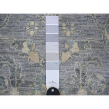 Load image into Gallery viewer, 3&#39;10&quot;x11&#39;9&quot; Cloud Gray, Finer Peshawar With Soft Colors Natural Dyes, Extra Soft Wool Hand Knotted, Wide Runner Oriental Rug FWR443730