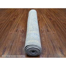 Load image into Gallery viewer, 3&#39;10&quot;x11&#39;9&quot; Cloud Gray, Finer Peshawar With Soft Colors Natural Dyes, Extra Soft Wool Hand Knotted, Wide Runner Oriental Rug FWR443730
