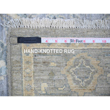 Load image into Gallery viewer, 3&#39;10&quot;x11&#39;9&quot; Cloud Gray, Finer Peshawar With Soft Colors Natural Dyes, Extra Soft Wool Hand Knotted, Wide Runner Oriental Rug FWR443730