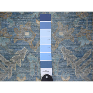 2'8"x9'6" Beau Blue, Natural Dyes Finer Peshawar with Faded Colors, Extra Soft Wool Hand Knotted, Runner Oriental Rug FWR443778