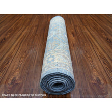 Load image into Gallery viewer, 2&#39;8&quot;x9&#39;6&quot; Beau Blue, Natural Dyes Finer Peshawar With Faded Colors, Extra Soft Wool Hand Knotted, Runner Oriental Rug FWR443778