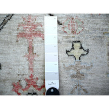 Load image into Gallery viewer, 4&#39;2&quot;x11&#39;8&quot; Spring Gray, Soft Wool, Hand Knotted, Afghan Angora Oushak With Colorful Pattern, Natural Dyes, Runner Oriental Rug FWR443892