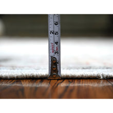 Load image into Gallery viewer, 4&#39;2&quot;x11&#39;8&quot; Spring Gray, Soft Wool, Hand Knotted, Afghan Angora Oushak With Colorful Pattern, Natural Dyes, Runner Oriental Rug FWR443892