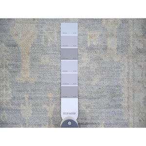 2'8"x19'2" Ash Gray, Natural Dyes, 100% Wool, Hand Knotted, Afghan Angora Oushak With Faded Colors, Xl Runner Oriental Rug FWR443952