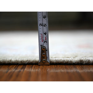 2'9"x19'8" Olive Gray, Afghan Angora Oushak with Soft Colors, Natural Dyes, Extra Soft Wool, Hand Knotted, XL Runner Oriental Rug FWR443994