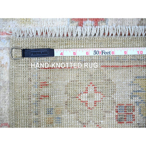 2'9"x19'8" Olive Gray, Afghan Angora Oushak with Soft Colors, Natural Dyes, Extra Soft Wool, Hand Knotted, XL Runner Oriental Rug FWR443994