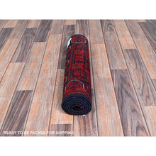 Load image into Gallery viewer, 1&#39;8&quot;x4&#39;9&quot; Scarlet Red, Hand Knotted, Afghan Khamyab With Geometric Pattern, Soft And Shiny Wool, Vegetable Dyes, Short &amp; Narrow Runner, Oriental Rug FWR4434