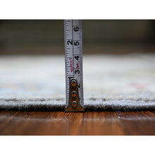 Load image into Gallery viewer, 2&#39;6&quot;x11&#39;4&quot; Dim Gray, 100% Wool, Hand Knotted, Afghan Angora Oushak With All Over Colorful Motifs, Natural Dyes, Runner Oriental Rug FWR444000
