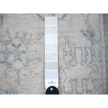 Load image into Gallery viewer, 2&#39;8&quot;x11&#39;7&quot; Timberwolf Gray, Afghan Angora Oushak With Faded Colors, Natural Dyes, 100% Wool, Hand Knotted, Runner Oriental Rug FWR444024