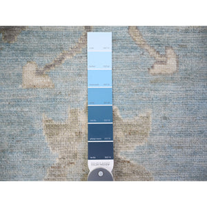 8'1"x9'8" Beau Blue, Afghan Angora Oushak With Soft Colors Natural Dyes, Soft Wool Hand Knotted, Oriental Rug FWR444084