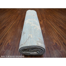 Load image into Gallery viewer, 8&#39;1&quot;x9&#39;8&quot; Beau Blue, Afghan Angora Oushak With Soft Colors Natural Dyes, Soft Wool Hand Knotted, Oriental Rug FWR444084