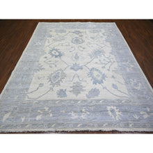 Load image into Gallery viewer, 8&#39;1&quot;x9&#39;8&quot; Ivory, Hand Knotted Afghan Angora Oushak With All Over Vines Design, Natural Dyes Extra Soft Wool, Oriental Rug FWR444090