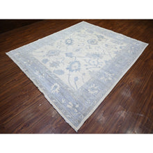 Load image into Gallery viewer, 8&#39;1&quot;x9&#39;8&quot; Ivory, Hand Knotted Afghan Angora Oushak With All Over Vines Design, Natural Dyes Extra Soft Wool, Oriental Rug FWR444090