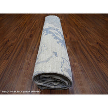 Load image into Gallery viewer, 8&#39;1&quot;x9&#39;8&quot; Ivory, Hand Knotted Afghan Angora Oushak With All Over Vines Design, Natural Dyes Extra Soft Wool, Oriental Rug FWR444090