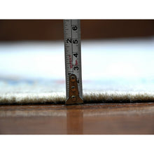 Load image into Gallery viewer, 8&#39;4&quot;x9&#39;8&quot; Cloud Gray, Natural Dyes Soft Wool, Hand Knotted Afghan Angora Oushak With Colorful Motifs, Oriental Rug FWR444132