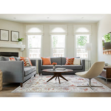 Load image into Gallery viewer, 7&#39;8&quot;x10&#39;2&quot; Ivory, Hand Knotted Afghan Angora Oushak With Soft Colors, Natural Dyes Pure Wool, Oriental Rug FWR444150