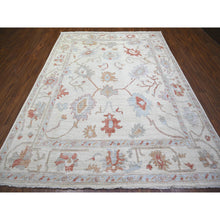 Load image into Gallery viewer, 7&#39;8&quot;x10&#39;2&quot; Ivory, Hand Knotted Afghan Angora Oushak With Soft Colors, Natural Dyes Pure Wool, Oriental Rug FWR444150