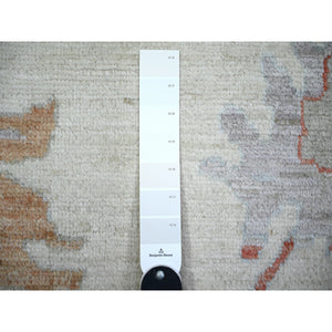 7'8"x10'2" Ivory, Hand Knotted Afghan Angora Oushak With Soft Colors, Natural Dyes Pure Wool, Oriental Rug FWR444150