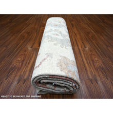 Load image into Gallery viewer, 7&#39;8&quot;x10&#39;2&quot; Ivory, Hand Knotted Afghan Angora Oushak With Soft Colors, Natural Dyes Pure Wool, Oriental Rug FWR444150