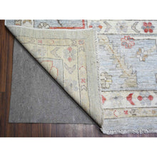 Load image into Gallery viewer, 11&#39;9&quot;x14&#39; Steel Gray, Pure Wool Hand Knotted, Afghan Angora Oushak With All Over Pattern Natural Dyes, Squarish Oriental Rug FWR444246