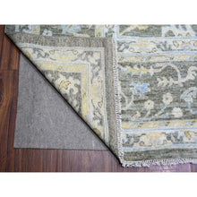 Load image into Gallery viewer, 11&#39;9&quot;x17&#39;6&quot; Camouflage Gray, Natural Dyes Afghan Angora Oushak With Floral Motifs, Extra Soft Wool Hand Knotted, Oversized Oriental Rug FWR444258