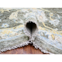 Load image into Gallery viewer, 11&#39;9&quot;x17&#39;6&quot; Camouflage Gray, Natural Dyes Afghan Angora Oushak With Floral Motifs, Extra Soft Wool Hand Knotted, Oversized Oriental Rug FWR444258
