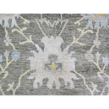 Load image into Gallery viewer, 11&#39;9&quot;x17&#39;6&quot; Camouflage Gray, Natural Dyes Afghan Angora Oushak With Floral Motifs, Extra Soft Wool Hand Knotted, Oversized Oriental Rug FWR444258
