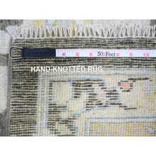 Load image into Gallery viewer, 11&#39;9&quot;x17&#39;6&quot; Camouflage Gray, Natural Dyes Afghan Angora Oushak With Floral Motifs, Extra Soft Wool Hand Knotted, Oversized Oriental Rug FWR444258