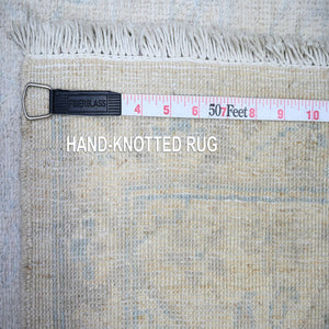 2'8"x9'7" White Wash Peshawar With Faded Colors Vegetable Dyes, Soft Wool Hand Knotted, Oriental Rug FWR444324