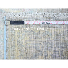 Load image into Gallery viewer, 2&#39;10&quot;x5&#39; Ash Gray, White Wash Peshawar with All Over Design Natural Dyes, Pure Wool Hand Knotted, Oriental Rug FWR444390