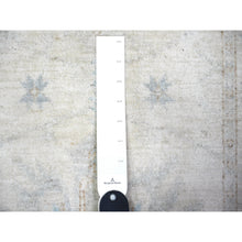 Load image into Gallery viewer, 2&#39;4&quot;x11&#39;7&quot; Ivory, White Wash Peshawar With Large Geometric Motifs Natural Dyes, Pure Wool Hand Knotted, Runner Oriental Rug FWR444414