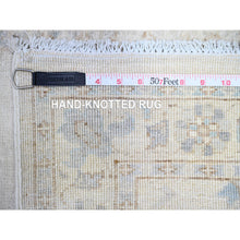 Load image into Gallery viewer, 2&#39;4&quot;x11&#39;7&quot; Ivory, White Wash Peshawar With Large Geometric Motifs Natural Dyes, Pure Wool Hand Knotted, Runner Oriental Rug FWR444414