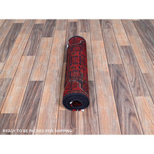 Load image into Gallery viewer, 1&#39;9&quot;x4&#39;9&quot; Crimson Red, Soft Wool, Afghan Khamyab With Geometric Pattern, Hand Knotted, Vegetable Dyes, Short &amp; Narrow Runner, Oriental Rug FWR4440