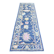 Load image into Gallery viewer, 3&#39;x9&#39;7&quot; Space Cadet, Extra Soft Wool Hand Knotted, Afghan Angora Oushak with Colorful Motifs Natural Dyes, Runner Oriental Rug FWR444738