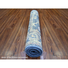 Load image into Gallery viewer, 3&#39;x9&#39;7&quot; Space Cadet, Extra Soft Wool Hand Knotted, Afghan Angora Oushak with Colorful Motifs Natural Dyes, Runner Oriental Rug FWR444738