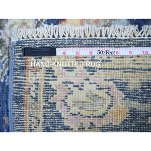 3'x9'7" Space Cadet, Extra Soft Wool Hand Knotted, Afghan Angora Oushak with Colorful Motifs Natural Dyes, Runner Oriental Rug FWR444738