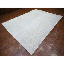 Load image into Gallery viewer, 8&#39;7&quot;x11&#39;5&quot; Timberwolf Gray, Stone Washed Peshawar With Subtle Design, Vegetable Dyes, 100% Wool, Hand Knotted, Oriental Rug FWR444864