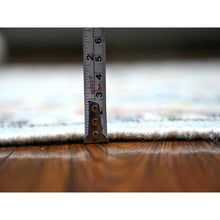 Load image into Gallery viewer, 4&#39;1&quot;x10&#39; Sky Blue, Natural Dyes Afghan Angora Oushak With Colorful Pattern, 100% Wool Hand Knotted, Runner Oriental Rug FWR444984