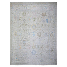 Load image into Gallery viewer, 12&#39;x17&#39;2&quot; Beige, Natural Dyes Afghan Angora Oushak with All Over Vines, Extra Soft Wool Hand Knotted, Oversized Oriental Rug FWR445002
