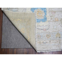 Load image into Gallery viewer, 12&#39;x17&#39;2&quot; Beige, Natural Dyes Afghan Angora Oushak with All Over Vines, Extra Soft Wool Hand Knotted, Oversized Oriental Rug FWR445002