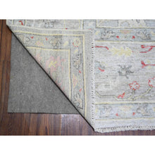 Load image into Gallery viewer, 9&#39;10&quot;x9&#39;10&quot; Steel Blue, Hand Knotted 100% Wool, Natural Dyes Afghan Angora Oushak With Soft Colors, Square Oriental Rug FWR445032