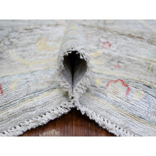 Load image into Gallery viewer, 9&#39;10&quot;x9&#39;10&quot; Steel Blue, Hand Knotted 100% Wool, Natural Dyes Afghan Angora Oushak With Soft Colors, Square Oriental Rug FWR445032