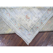 Load image into Gallery viewer, 9&#39;10&quot;x9&#39;10&quot; Steel Blue, Hand Knotted 100% Wool, Natural Dyes Afghan Angora Oushak With Soft Colors, Square Oriental Rug FWR445032
