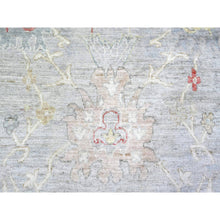 Load image into Gallery viewer, 9&#39;10&quot;x9&#39;10&quot; Steel Blue, Hand Knotted 100% Wool, Natural Dyes Afghan Angora Oushak With Soft Colors, Square Oriental Rug FWR445032